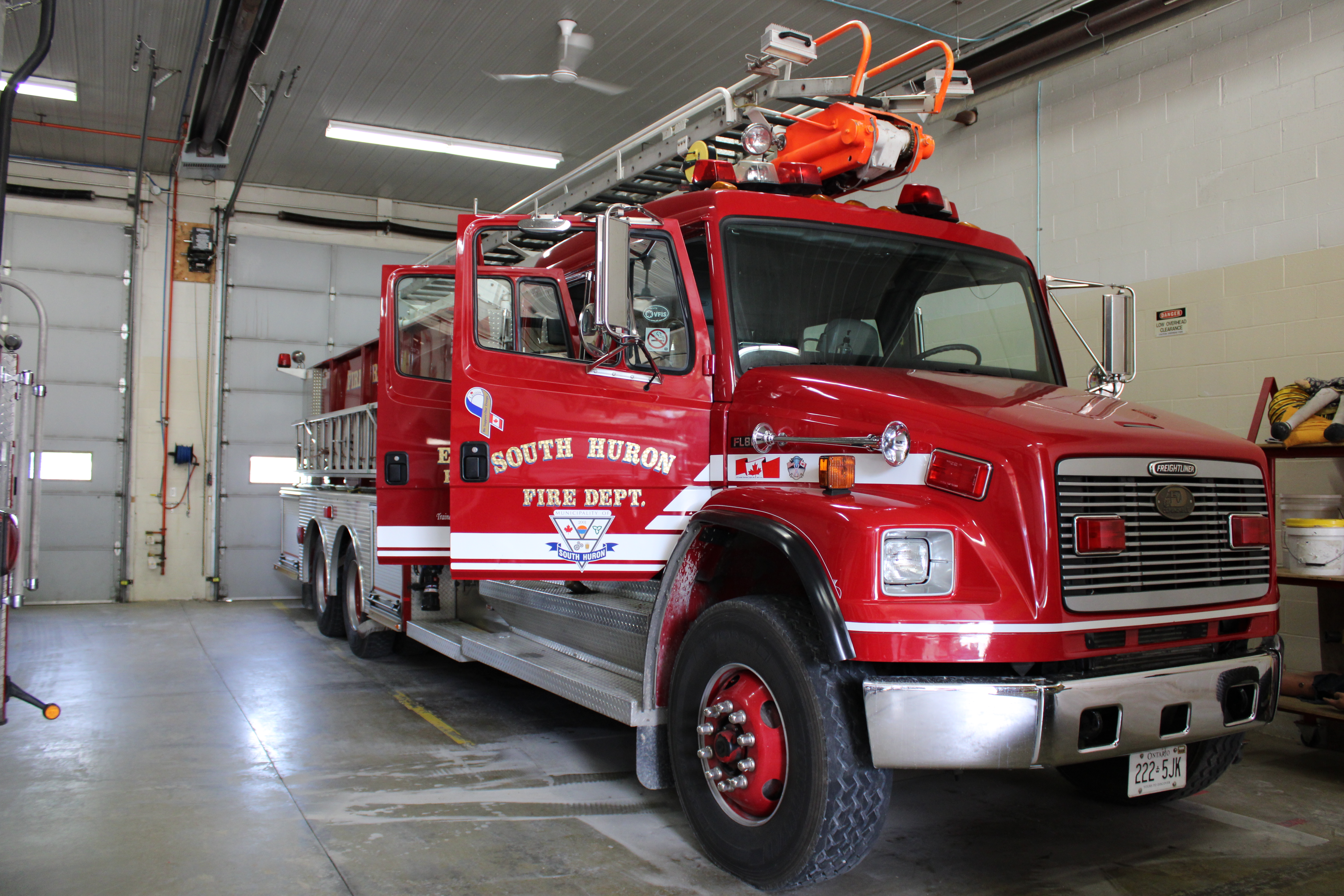 South Huron Fire truck inside hall