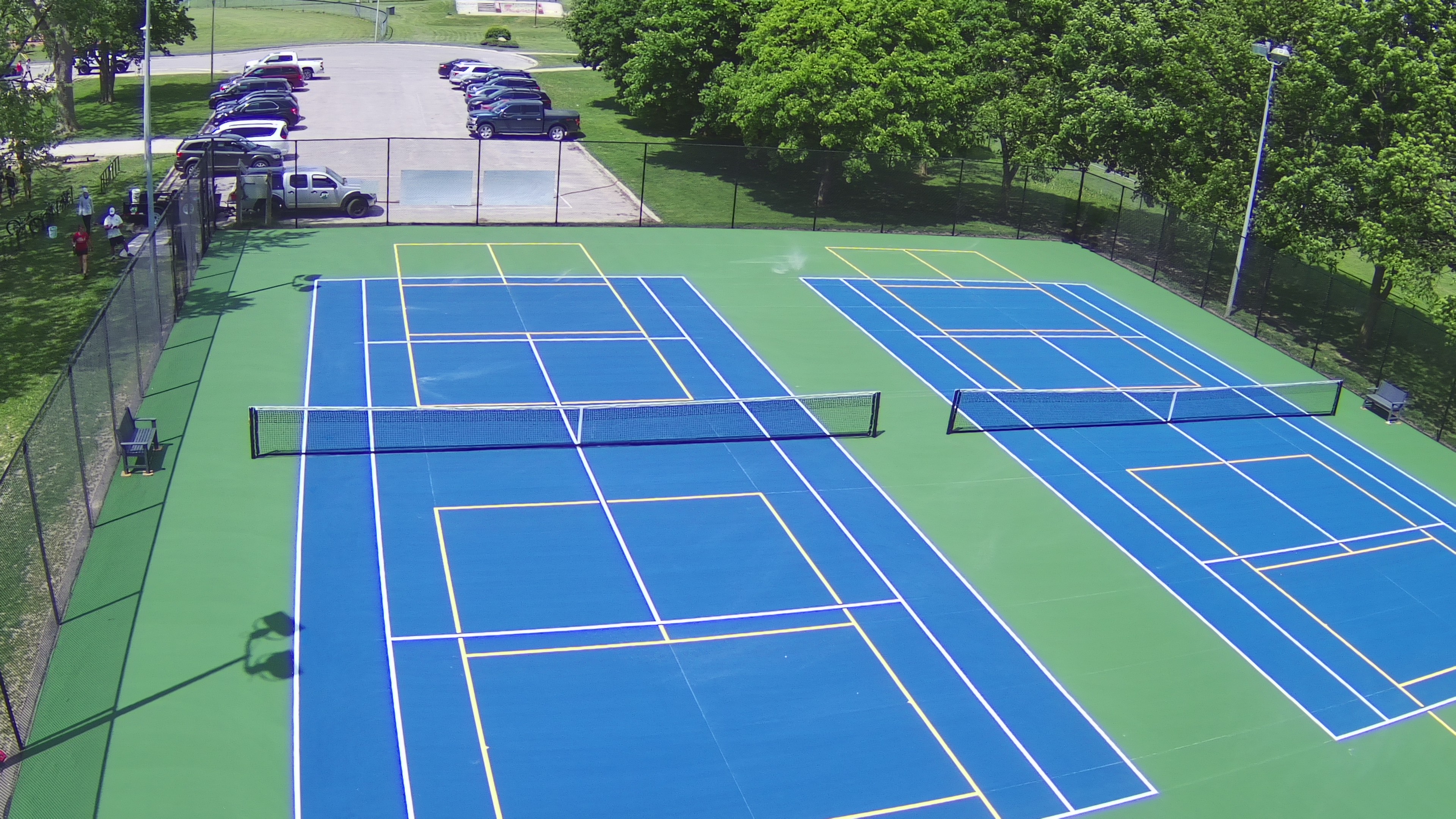 Aerial of outdoor multi-purpose courts